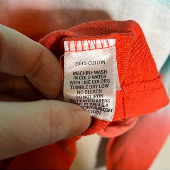 ASPEN orange/teal ombre long sleeve Spirit Jersey Size Medium - Picture 5 of 5